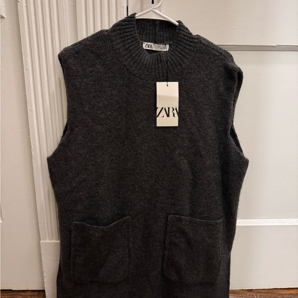 Zara Charcoal Sleeveless Knit Top